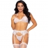 Conjunto de sutiã leg avenue, cinta-liga e tanga - branco