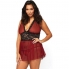 Conjunto de babydoll leg avenue borgundy babydoll com tanga