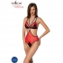 Body de renda e tule vermelho passion