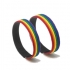 Pulseira de couro preto com bandeira lgbt+