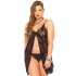 Babydoll preto elegante com tanga combinando.