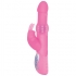 Vibrador de silicone com estimulação interna e externa.