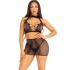 Conjunto sedutor de lingerie: top halter, minissaia.