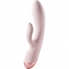 Vibrador duplo de silicone com estimulador clitoriano